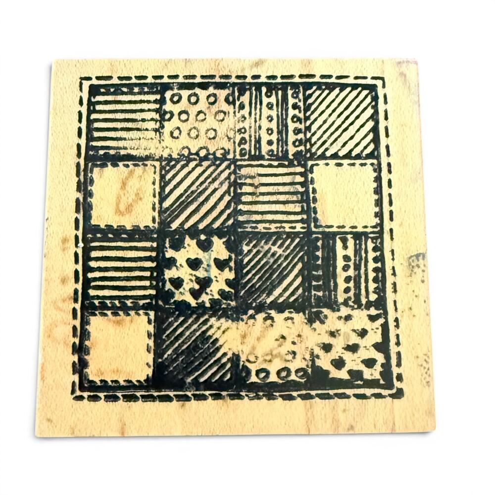 The Cottage Stamper Patchwork Quilt Design Rubber Stamp